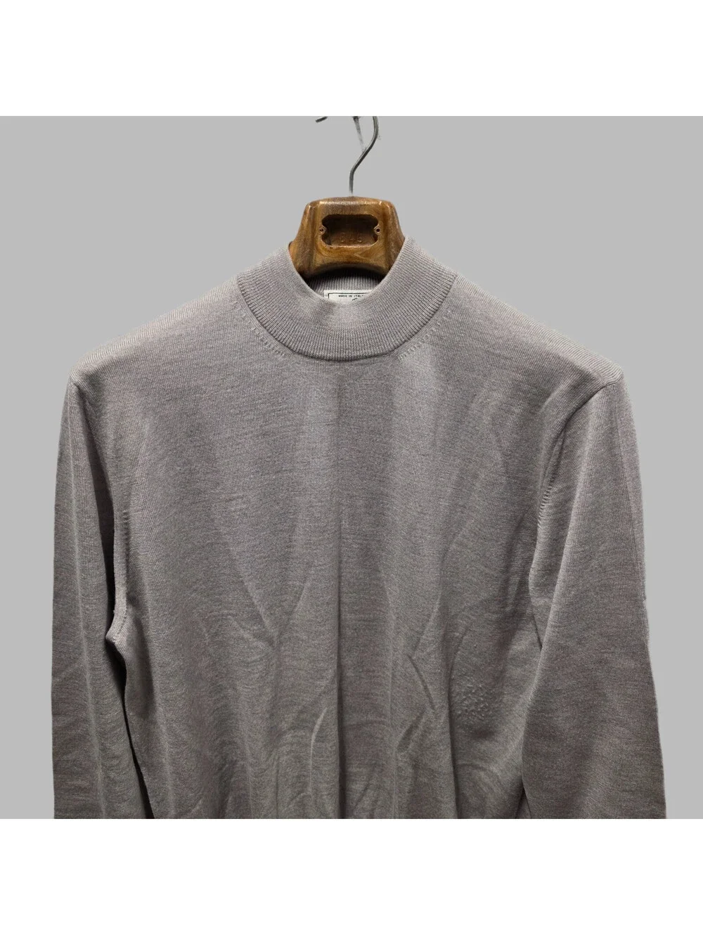 Carroll & Co Beverly Hills 100% Lana Wool High Neck Sweater 24x28 ITALY Gray XL